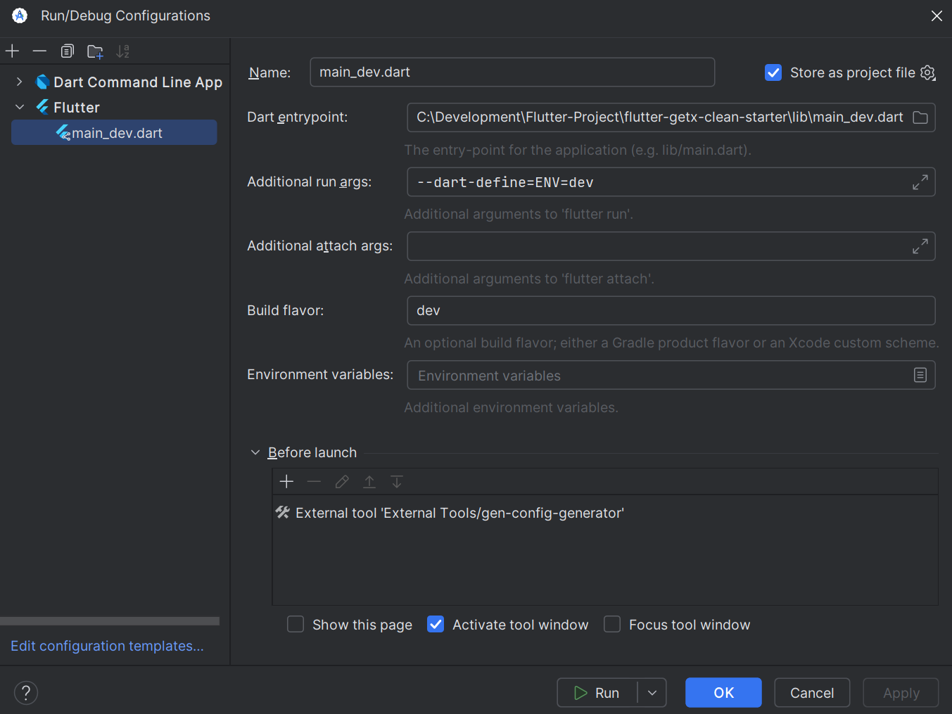 Android Studio Run Debug Configuration